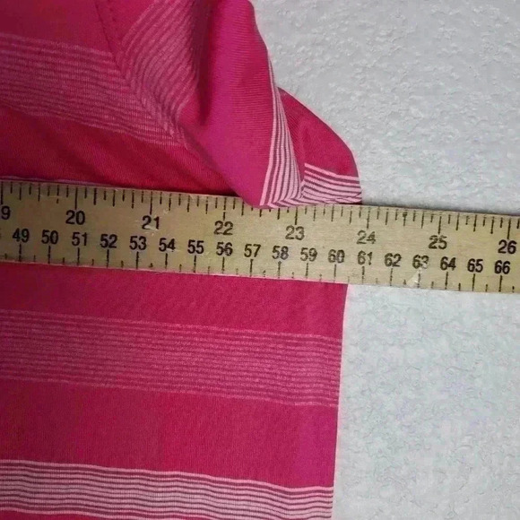 Oakley Hydrolix Pink Striped Regular Fit Collared Golf Polo Shirt XL - Picture 7 of 8